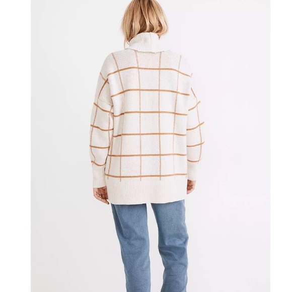 NWT Madewell Pearldale Turtleneck Sweater in Windowpane - Picture 4 of 7